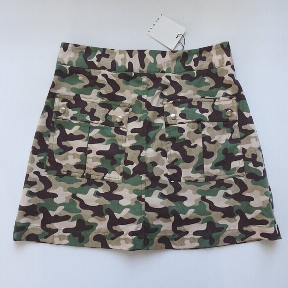 New ZARA Camo Printed Skort Skirt Shorts Camouflage Golf Hiking Active Casual S - Picture 6 of 13